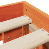 Bed Frame without Mattress Wax Brown 135x190 cm Double Solid Wood Pine 855372
