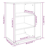 Rolling Cabinet Brown Oak 60x35x75 cm Engineered Wood 815968