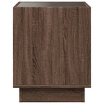 ZNTS Bedside Table with Infinity LED Brown Oak 50x50x50 cm 3284090