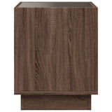 ZNTS Bedside Table with Infinity LED Brown Oak 50x50x50 cm 3284090