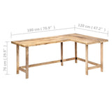 Desk 180x120x76 cm Solid Mango Wood 247905