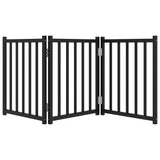 Dog Gate Foldable 3 Panels Black 150 cm Solid Wood Fir 352284