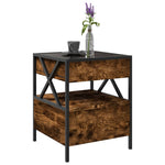 ZNTS Coffee Table with Infinity LED Smoked Oak 40x40x51 cm 847719