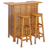 Garden Bar Set Natural wood Solid Acacia wood 3 Piece Set 3116000