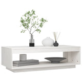 Coffee Table White 110x50x33.5 cm Solid Pinewood 808509