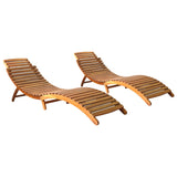 ZNTS Sun Loungers 2 pcs Solid Acacia Wood 3077360