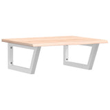 Basin Shelf Wall Mounted Steel and Solid Wood Oak 3302594