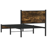 Metal Bed Frame without Mattress Smoked Oak 90x200 cm 4007807