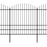 Garden Fence with Spear Top Steel 537x200 cm Black 277750