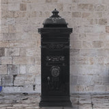 43888 Pillar Letterbox Aluminium Vintage Style Rustproof Black