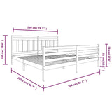 3100676 Bed Frame without Mattress Grey Solid Wood 200x200 cm