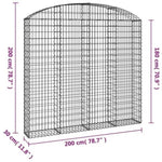Arched Gabion Basket 200x30x180/200 cm Galvanised Iron 153469