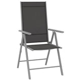 10 Piece Garden Dining Set Black and Silver 3070646