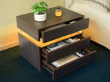 LED Nightstands Acrylic Board LED Bedside Tables for End Table with 3 Drawer Dresser for T3272P287616