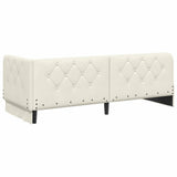 Corner Bed Frame with Headboard Cream 80 x 200 cm Velvet 42016520