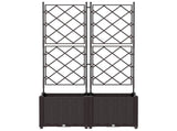 Garden Planter 2 pcs Brown 80 x 40 x 143 cm PP 42002815