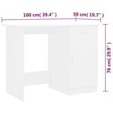 801080 Desk White 100x50x76 cm Engineered Wood