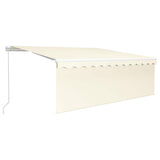 Manual Awning with Solar LED 4 x 3 m Cream 100% Polyester 3069302