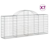 Arched Gabion Baskets 7 pcs 200x30x80/100 cm Galvanised Iron 3146094