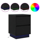 Bedside Cabinet Black Oak 39 x 34.5 x 50 cm Engineered wood 869612