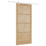 Sliding Door Manual Natural and white 93 x 211 cm 3333572