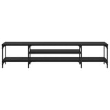 TV Cabinet Black Oak 201 x 35 x 45 cm Engineered Wood and Iron 881309