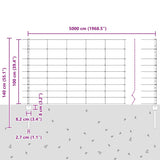 Wild Fence with Posts 50 x 1 m Hot-Dip Galvanised Steel 3337149