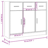 Sideboard White Engineered Wood Medium Sideboard Rectangular 823008