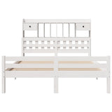 Bookcase Bed without Mattress White 150x200 cm King Size Solid Wood Pine 3322266