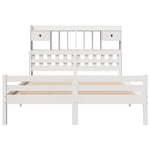 Bookcase Bed without Mattress White 140x200cm Solid Wood Pine 3322264
