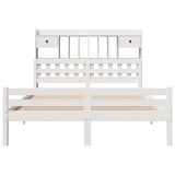 Bookcase Bed without Mattress White 140x200cm Solid Wood Pine 3322264