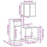 ZNTS 3 Piece Bathroom Furniture Set Sonoma Oak Engineered Wood 3300946