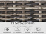 Outdoor PE Rattan Corner Sofa, Garden Wicker Furniture Single Sofa Chair w/ Cushions, Deep Grey T3398P320181