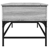 Coffee Table Grey Sonoma 100x50x45 cm Engineered Wood and Metal 845399