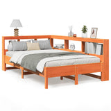 Bookcase Bed without Mattress Wax Brown 120x190 cm Solid Wood Pine 3324441