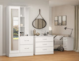 ZNTS Nevada Mirrored Open Shelf Wardrobe 100-101-146