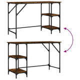 Desk Smoked Oak 120x50x75 cm Metal and Engineered Wood 845323
