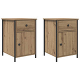 Bedside Cabinet with Drawer 2 pcs Artisan Oak 40 x 42 x 60 cm 875783