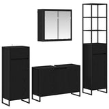 Bathroom Furniture Set with Drawer Black Oak Engineered Wood 3403046