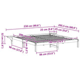Bed Frame Wax Brown 180 x 200 cm Solid Pine Wood 873180