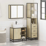 3 Piece Bathroom Furniture Set Sonoma Oak Engineered Wood 3301146