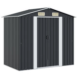 Garden Storage Shed Anthracite Steel 204x132x186 cm 47028