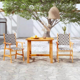 Garden Dining Set Brown Solid Acacia Wood Medium Durable 3087122