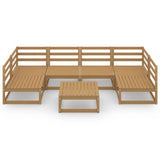 ZNTS 7 Piece Garden Lounge Set Solid Pinewood 3076127