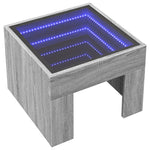 ZNTS Bedside Table with Infinity LED Grey Sonoma 40x40x30 cm 3284075