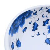 Countertop Basin White and Blue Round 41x14 cm Ceramic 155048