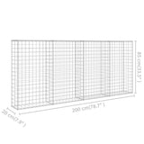 Gabion Wall with Covers Galvanised Steel 200x20x85 cm 143580