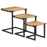 Nesting Coffee Tables 3 pcs Solid Wood Mango and Iron 358561