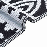Outdoor Rug Geometric ARAKIL Black and White 400 x 300 cm 42003527