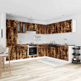 14 Piece Kitchen Cabinet Set "Kalmar" Smoked Oak Engineered Wood 3314976
